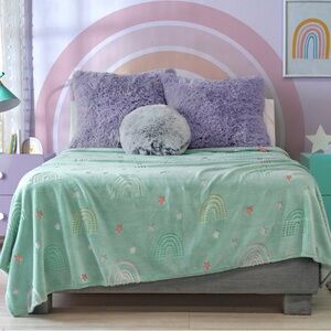 Rainbow Patterned Mint Green Bedding Set